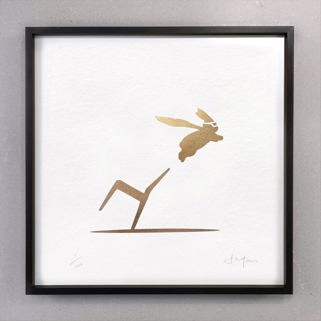 24ct Gold Superhero Rabbit Print