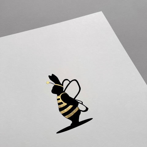 24ct Gold Bee Rabbit Print