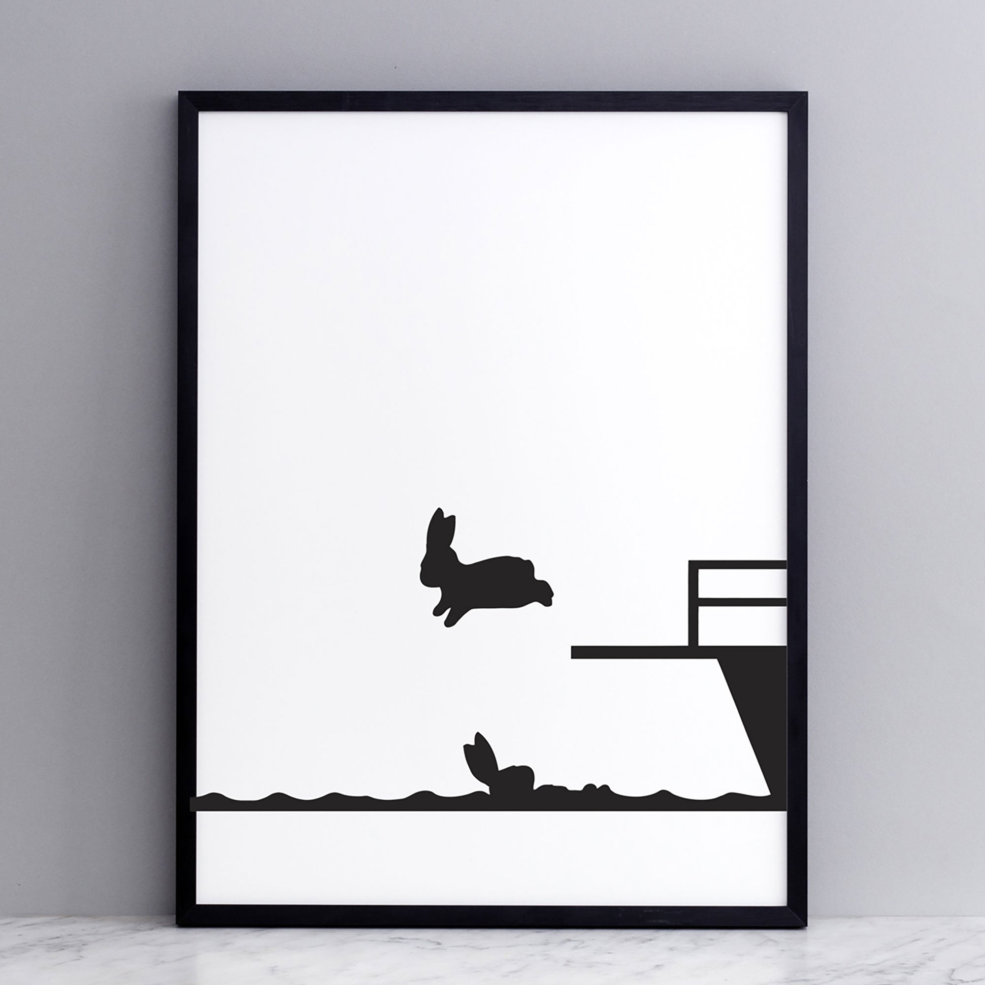 Diving Rabbit Print