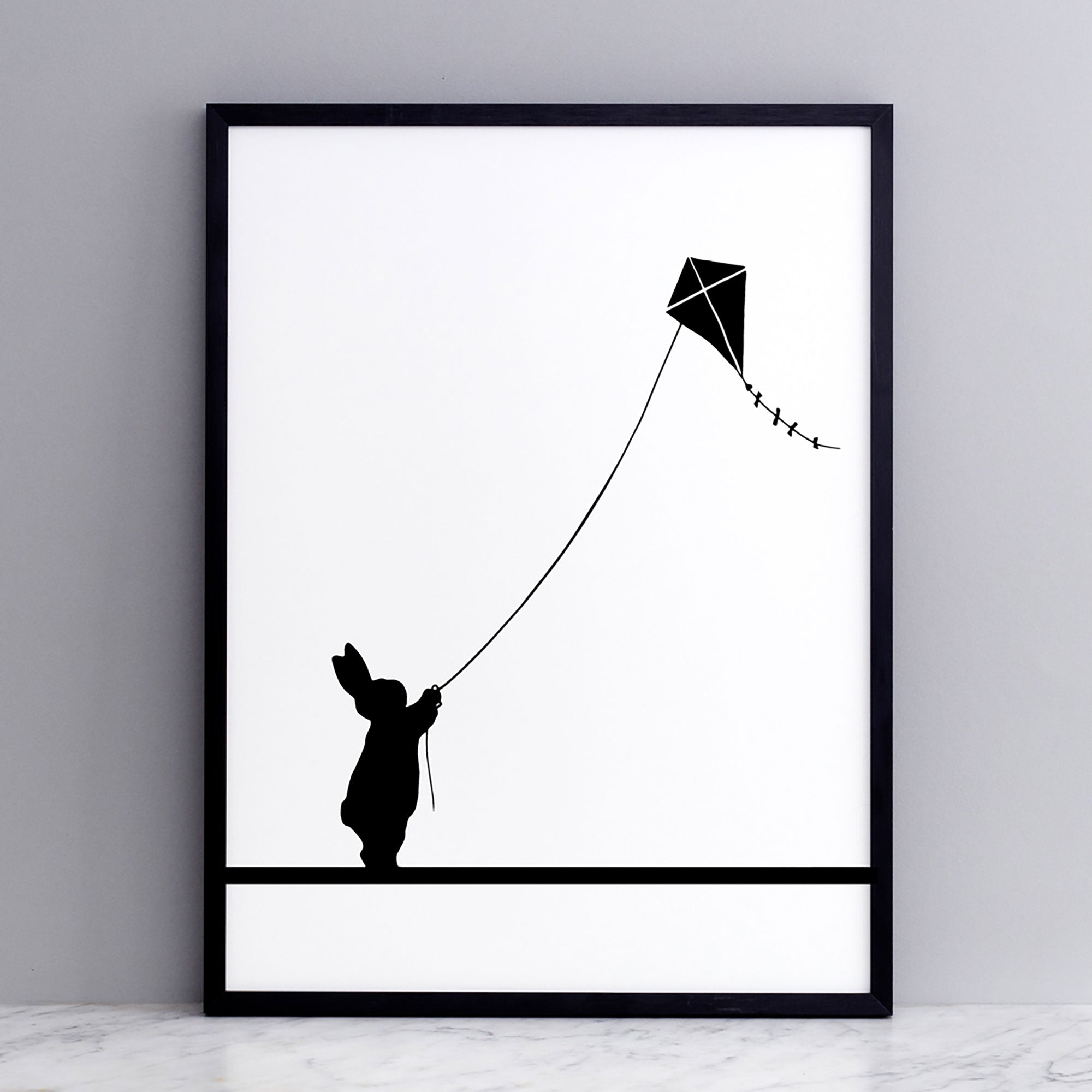 Kite Flying Rabbit Print