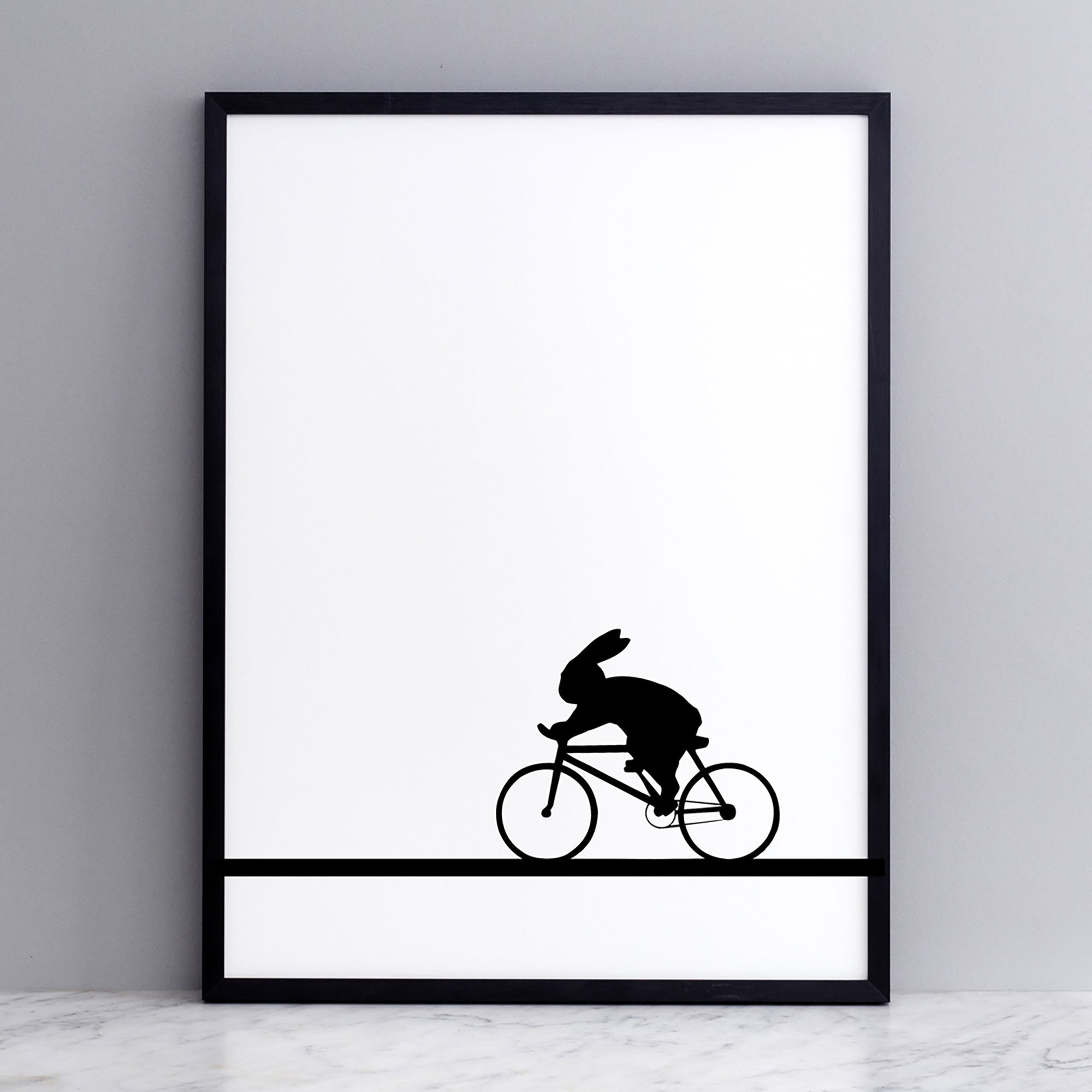 Racing Bike Rabbit Print