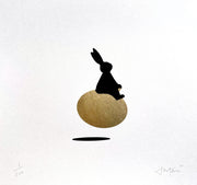 24ct Gold Space Hopper Rabbit Print