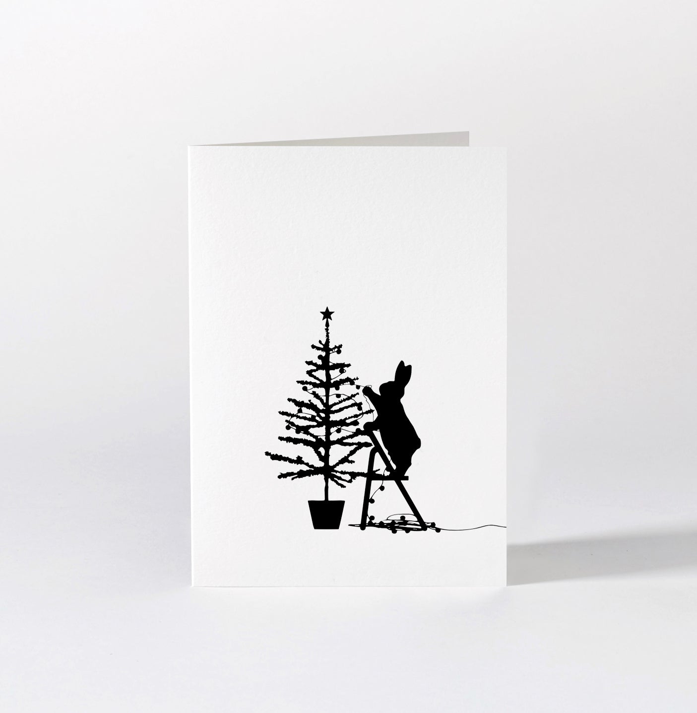 Tree Trimming Rabbit Card